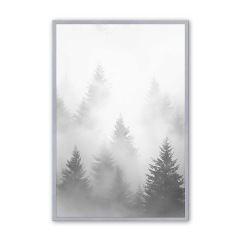 Imprimé Foggy Echoes II, H 25,25 po x l 19,25 po, Cadre en chrome poli