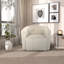 Chaise pivotante en tissu moelleux gris clair Mira-1555056304