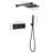 Luxury Matte Black Shower Valve Component - 10 Inch Rainfall Head And Handheld , Bathroom Rain Mixer , Self-Cleaning Nozzle, Brass, Wall Mounted Faucet &