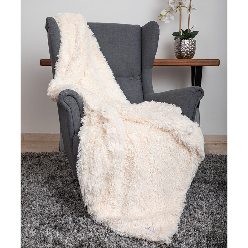 Sewn Throw Blanket, Cream