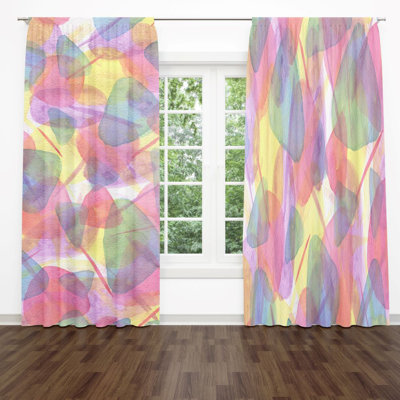 Panneaux de rideaux semi-transparents abstraits
