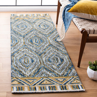Tapis géométrique en laine touffeté à la main Deyoung