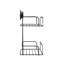 Croydex Stick 'n' Lock Adhesive Shower Caddy, Matte Black Bathroom Storage