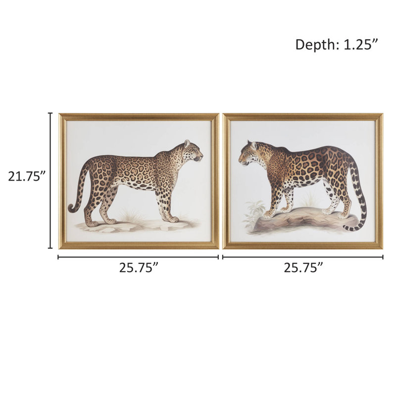 The Duel Cheetah Framed Graphic Wall Decor 2 Piece Set