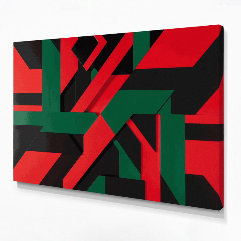 «Geometric Abstraction 16», art mural sur toile noire, H 11 po x l 14 po