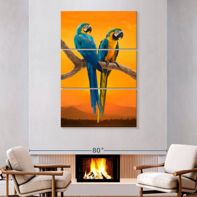 Brampt Sunset Macaw, 74" H x 48" W