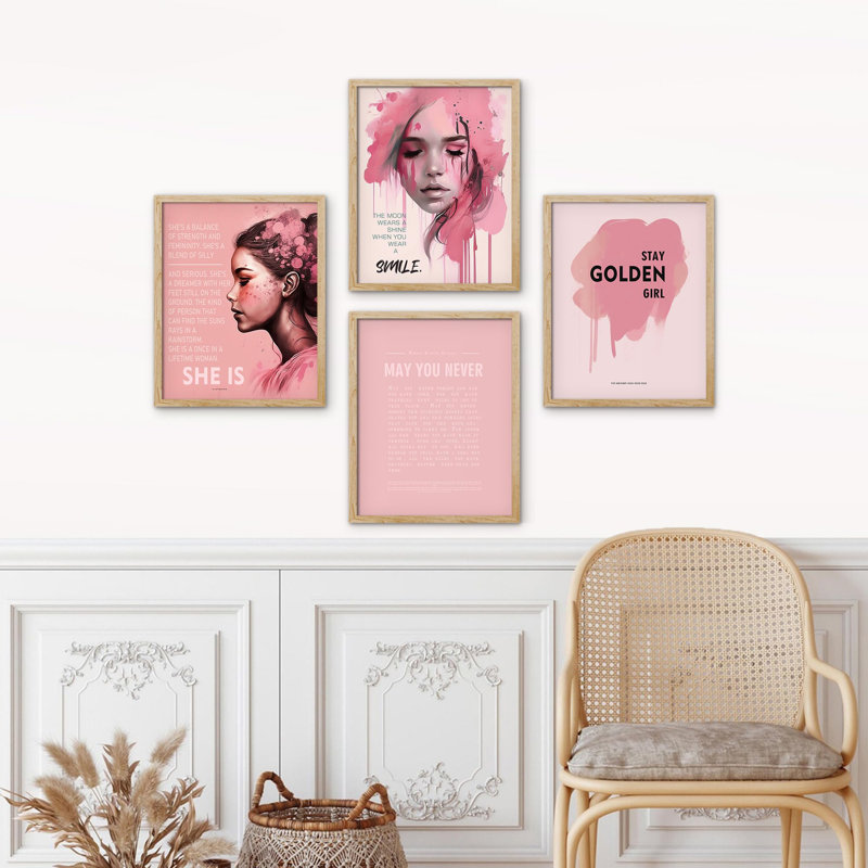 Positif Affirmation inspirante, impression sur papier 4 pièces, Naturel, H 14 po x l 11 po