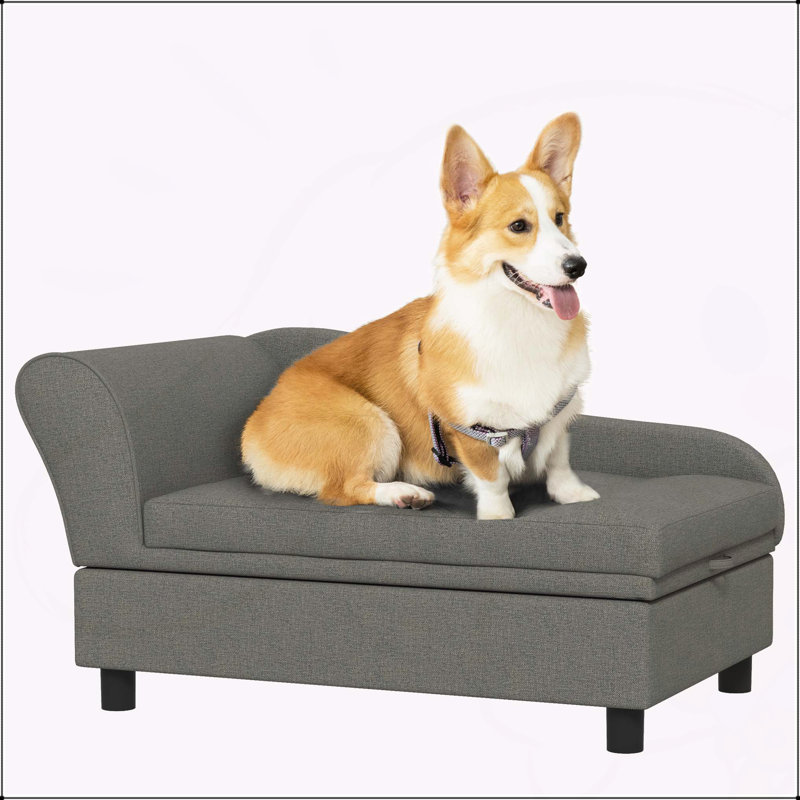 Canapé luxueux pour animaux avec rangement caché et coussin moelleux pour chiens