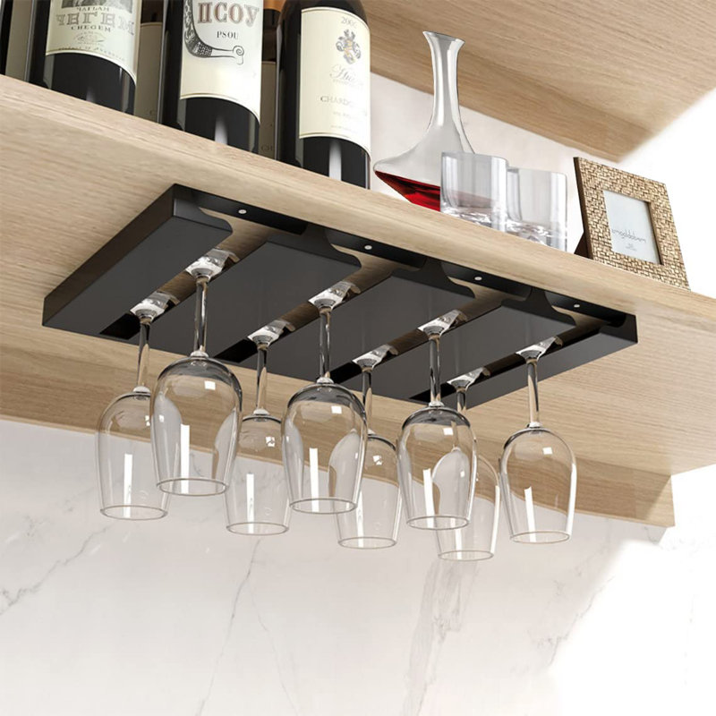 Parlington Hanging Wine Glass Rack in Black