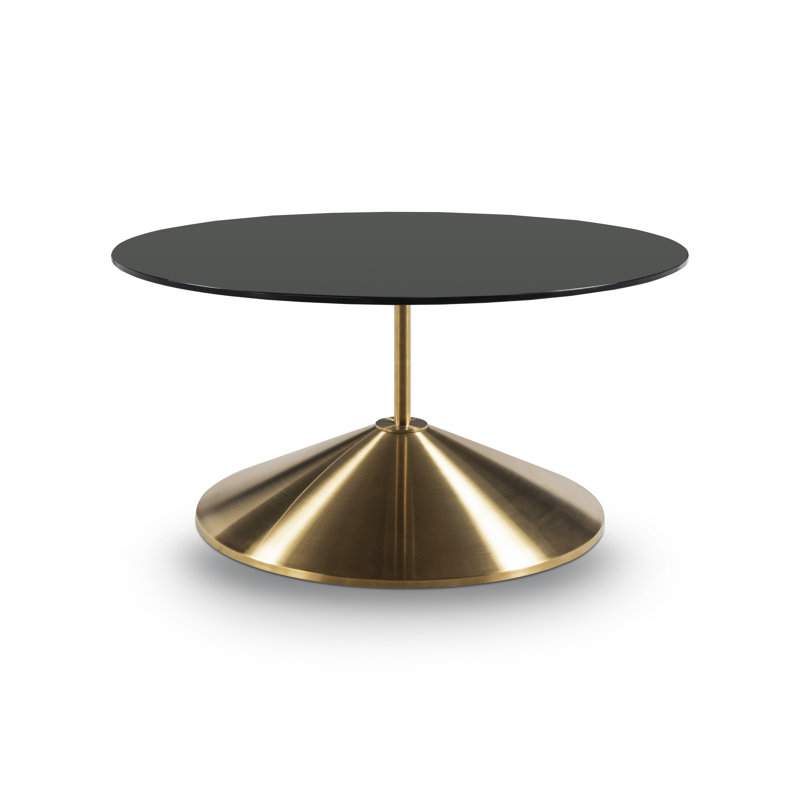 Spahr Pedestal Coffee Table, Brass