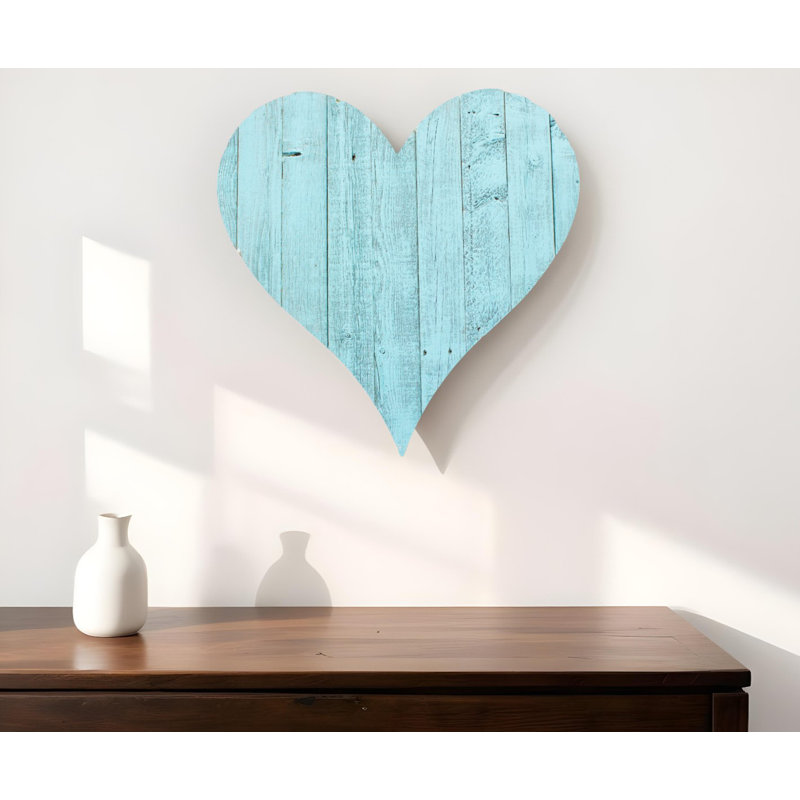 Décoration murale 12 "en bois récupéré turquoise, H 18 po x l 18 po x P 1 po, Turquoise