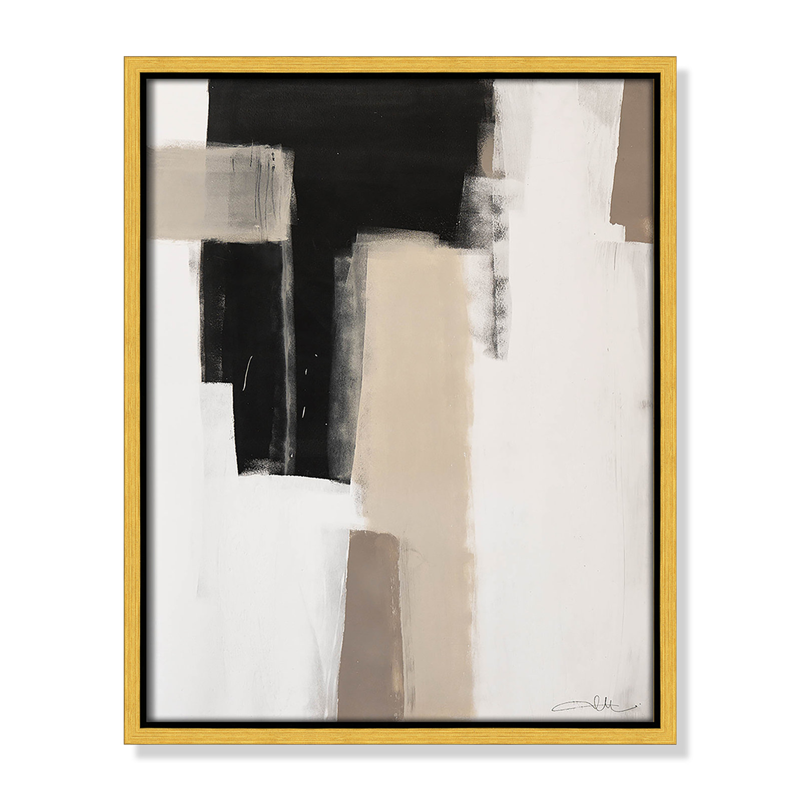Calvin "Earth Scapes I" Print, No Mat, 15.5" H x 12.5" W x 2" D, Gold Floater Framed