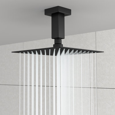Ceiling Mount Shower Arm 3 x 1.2 x 7.5 Inch Stainless Steel 1 Piece Matte Black