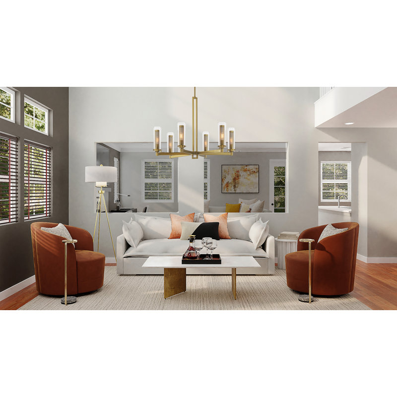 Everly Quinn Ozmo Soft Brass With Clear Chandelier