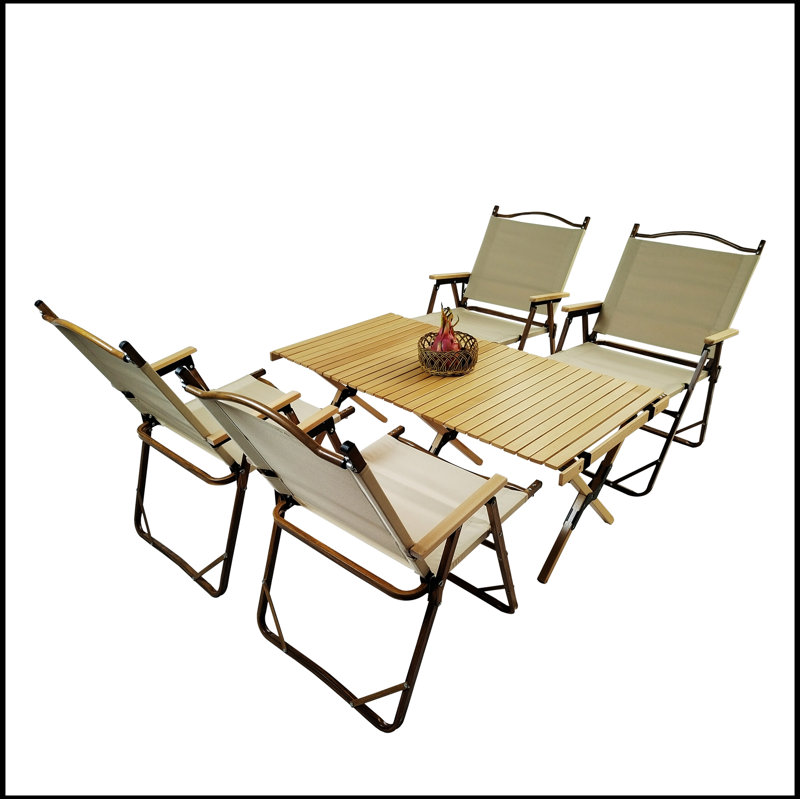 Multi-Function Foldable and Portable Dining Set, 1 Dining Table & 4  Folding Chairs