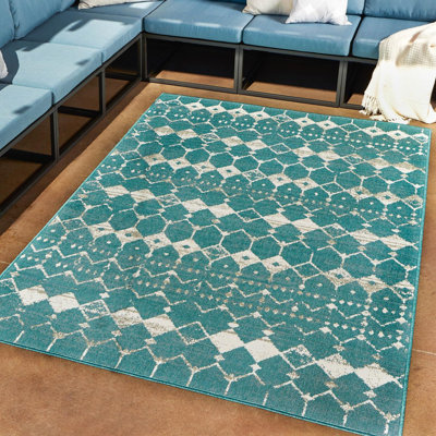 Tapis bleu sarcelle Southwestern