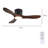 42" Ceiling Fan With Lights Remote Control, Low Profile Ceiling Fan With 3 Walnut Wood Blades, Reversible,Dimmable, Flush Mount Ceiling Fans For Living Room Kitchen Bedroom(Black+Walnut)-395816315-395816317