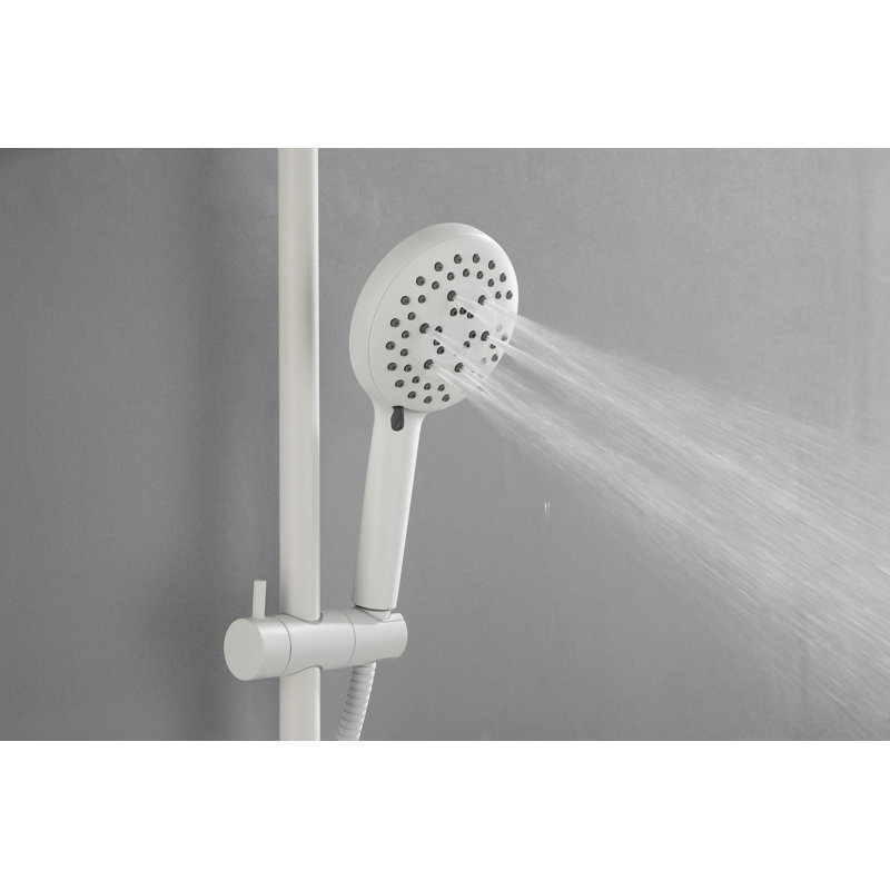 Système de douche ShowerSpas, avec pomme de douche à effet pluie de 10 po, douche à main à 4 fonctions, barre coulissante réglable et porte-savon