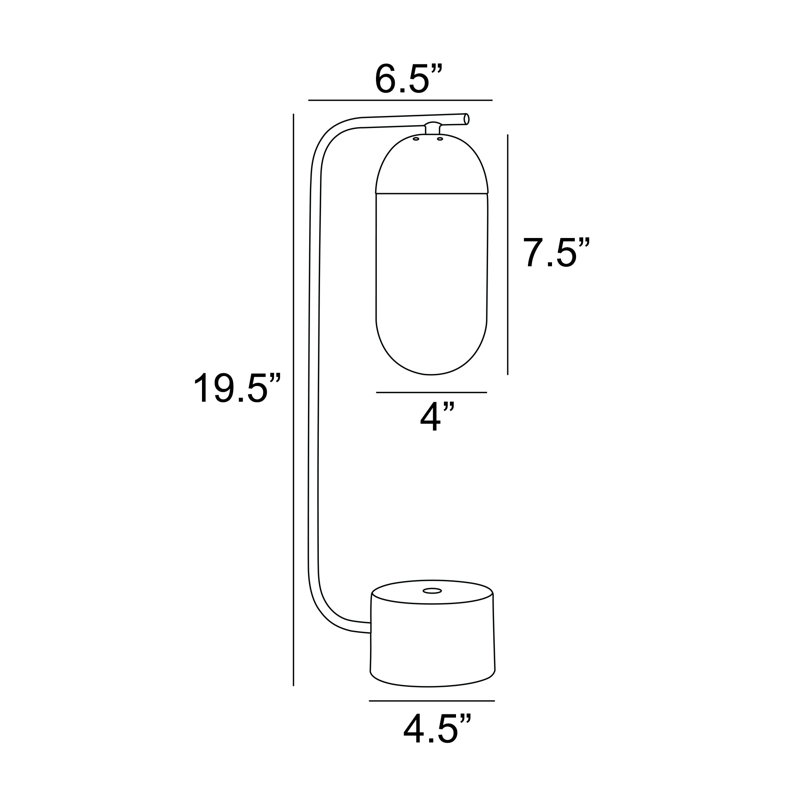 Metal Arched Lamp, White