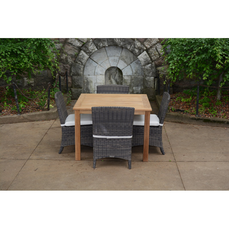 Bella Wicker Armless Outdoor Dining Chair, Canvas Natural Sunbrella® Canvas, Brown