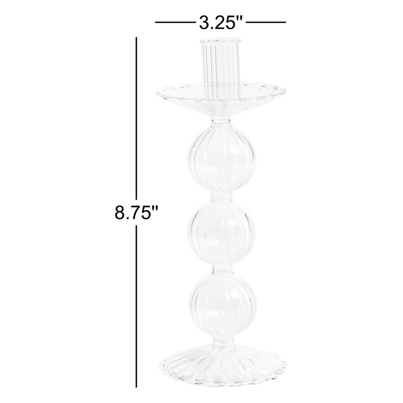 Adrienna 8.75'' H Glass Tabletop Candlestick
