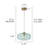 1-Light Green Pendant with Drum Glass Shade for Kitchen Island