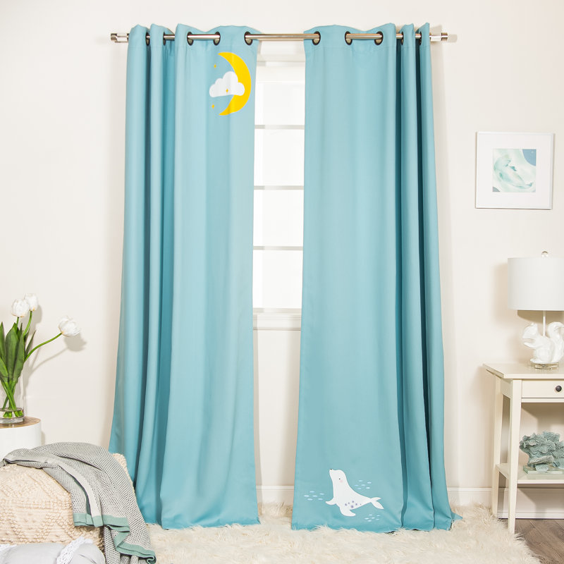 Milhouse Room Darkening Curtain Panel Pair, Turquoise