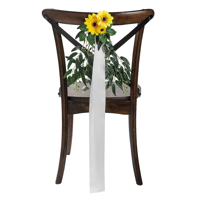 Décoration de chaise tournesol et ruban