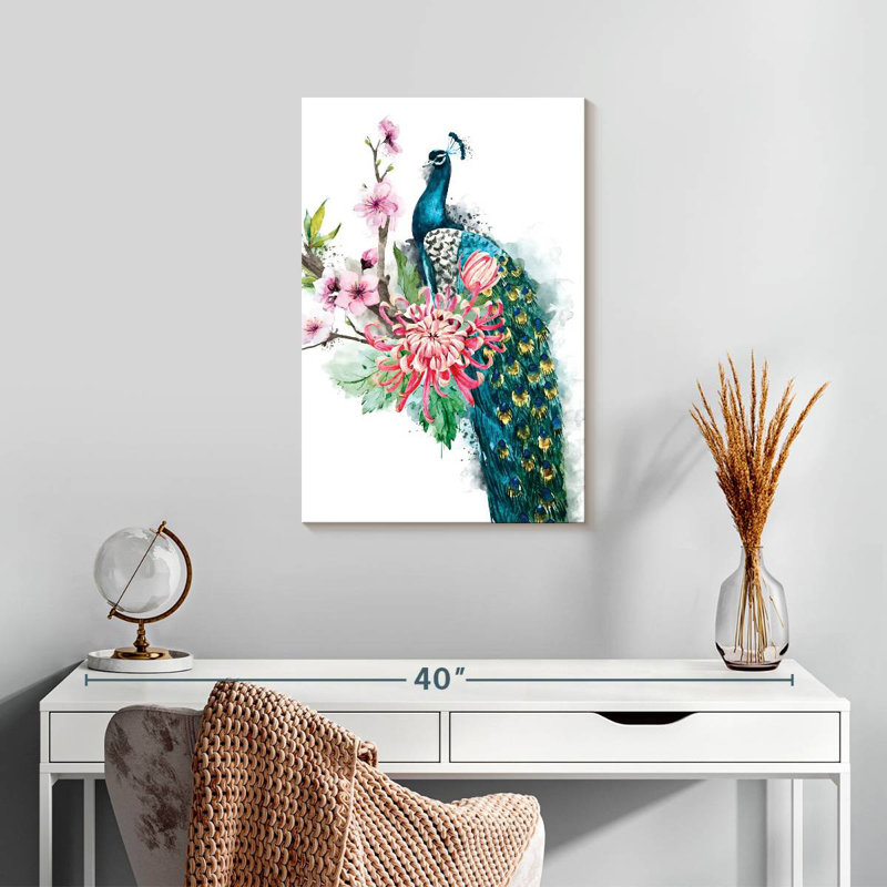 Brampt Floral Peacock Splash, 24" H x 16" W