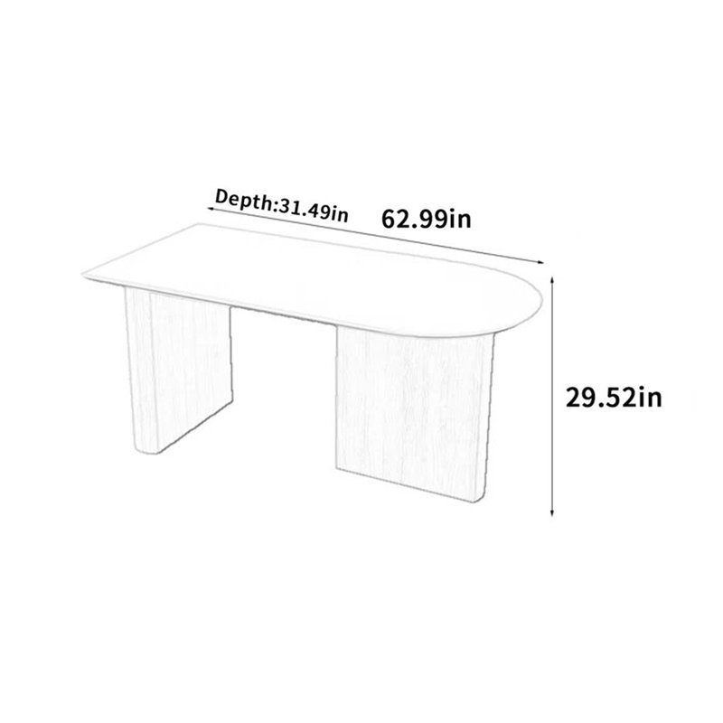Table de salle à manger Scandinavian, H 29,52 po x L 62,99 po x l 31,49 po