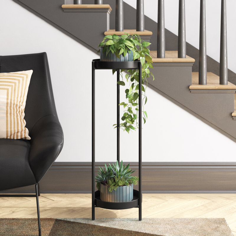 Dealba Round Multi-Tiered Plant Stand, 35.43" H x 11.81" W x 11.81" D, Gold