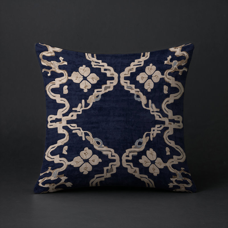 Coussin décoratif intérieur et extérieur Modern, Gris géométrique 50, Carré 18 po