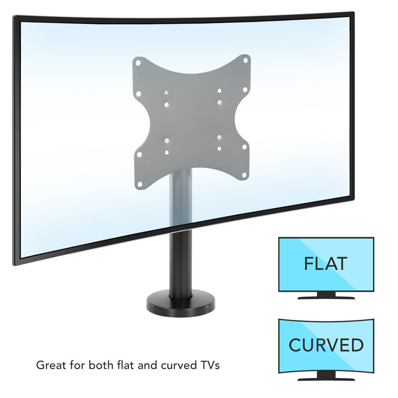 Heavy Duty Black Steel Desk-Mount TV Stand for 23"-43" Screens