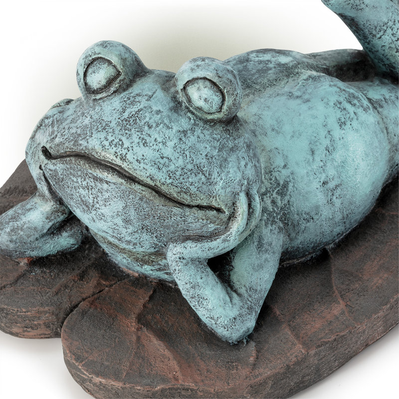 Statue de grenouille pensative sleep Seidel, L 10 po x l 15 po x H 9 po