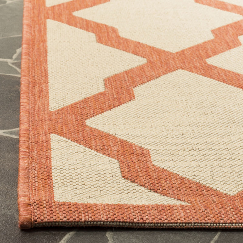 Ferrill Linden 100 Performance Geometric Indoor/Outdoor Area Rug, Runner 2' x 8'