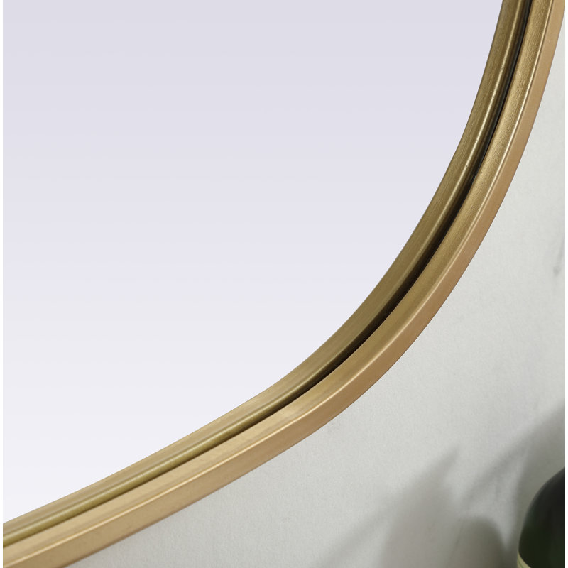 Sabine Metal Curved Oval Wall Mirror, Brass, 36" x 24"