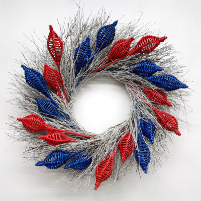 Preserved Patriotic Wicker and Twigs Wreath