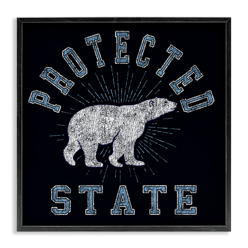 Giclée d'art protégée par un ours polaire par Spirit Animals / Life Is High, Giclée encadrée noir minuit, H 17 po x l 17 po