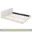 Grand lit plateforme tapissier avec tissu en velours, lit au sol avec cadre uni, beige-185879303