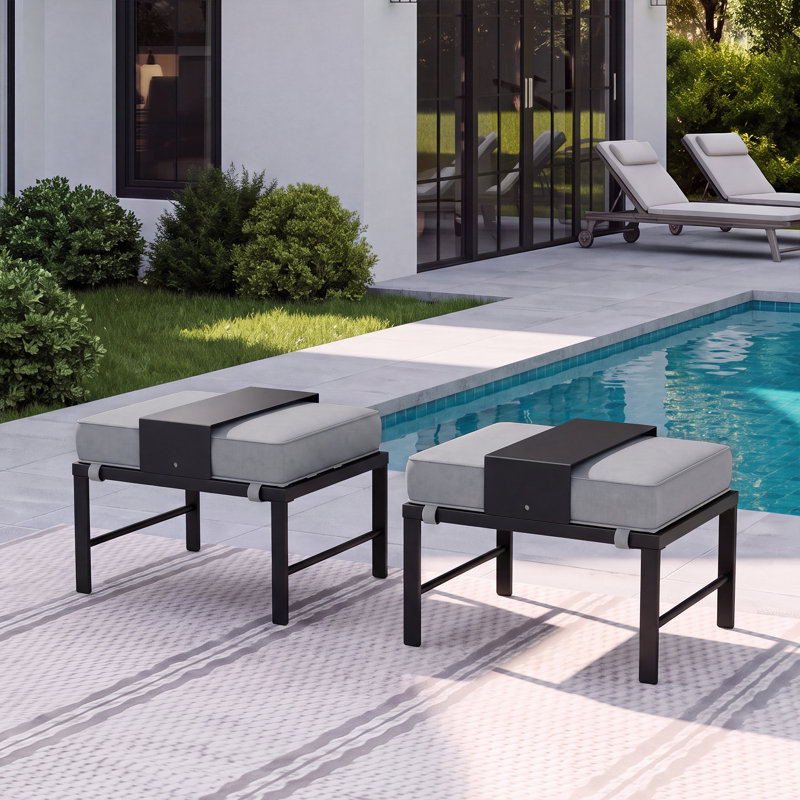Repose-pieds pour 2 personnes, Cadre noir avec base gris