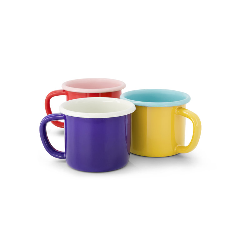 Grande tasse émaillée S / 4 - deux tons