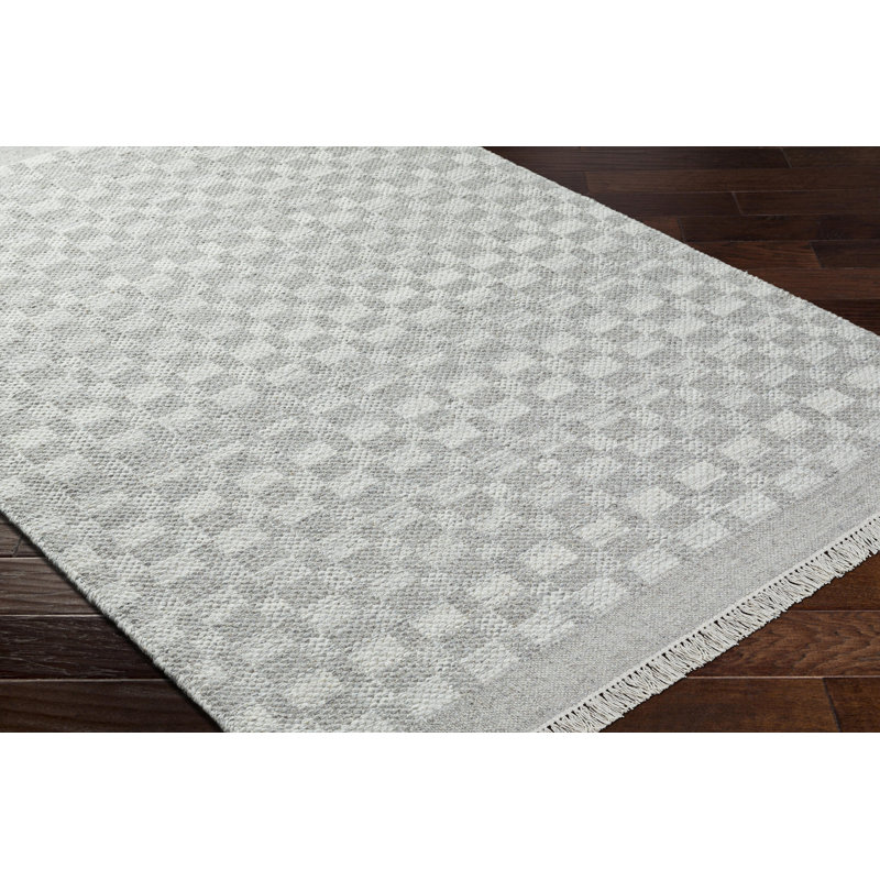 Lavande Plaid Wool Area Rug, Runner 2'6" x 8'