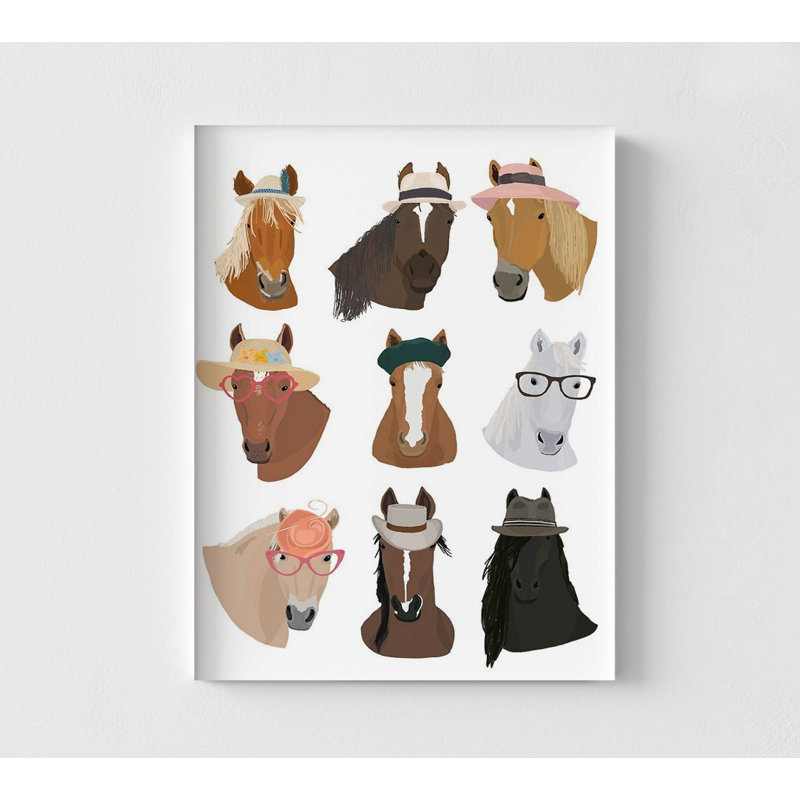 Affiche de tête de cheval, Illustration de crinière de cheval, affiche d'art de campagne, chapeau de cheval