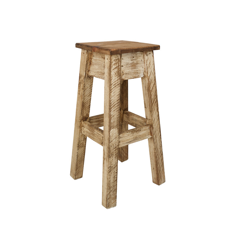 Tabouret en bois Finn, Brun / Beige