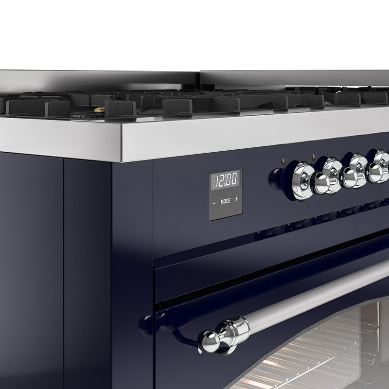 ILVE Nostalgie II Series 60 inch Dual Fuel Range with 9 Sealed Burners, Griddle (Glass Door), Liquid Propane