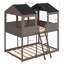 Wood Bunk Bed With Roof, Window, Guardrail-1700963550