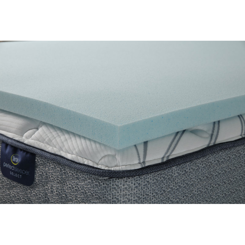 Queen Blue ThermaGel Memory Foam Mattress Topper, 2 Inch