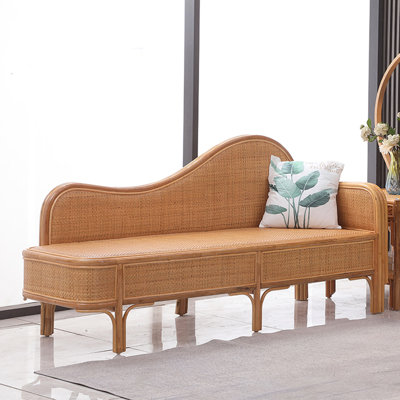 Chaise longue en rotin naturel tissé de qualité loisir