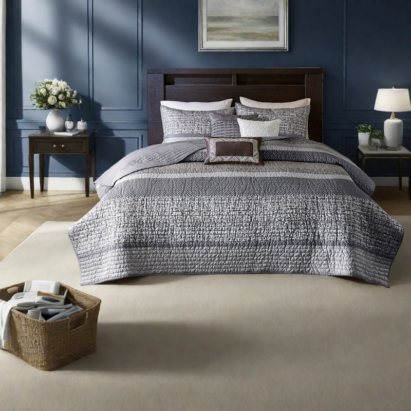 Ensembles de literie de luxe rembourrés de coton grand lit double, maison réversible moderne