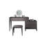 Coiffeuse 31,5 "réglable en bois massif gris foncé avec miroir